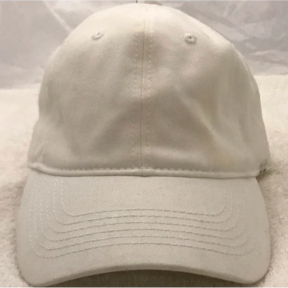 Women's Plain White Adjustable Buckle Strapped Ball Cap